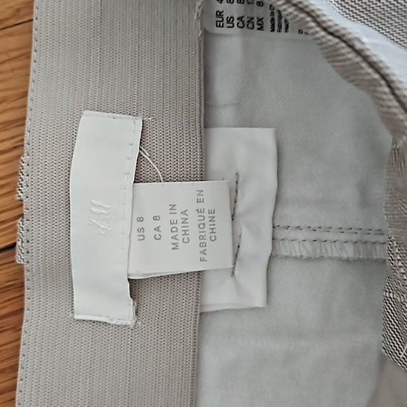 H&M SKINNY DRESS PANTS WOMEN'S SIZE 8 BEIGHE PLAID GREAT SHAPE STRETCHY WAIST - Picture 3 of 8